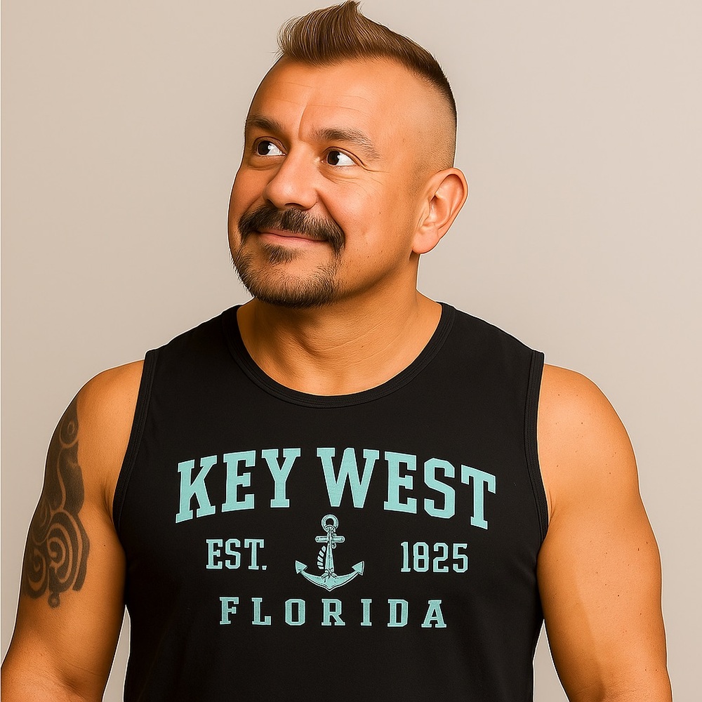Key West Black Tank Top for Men - XXL